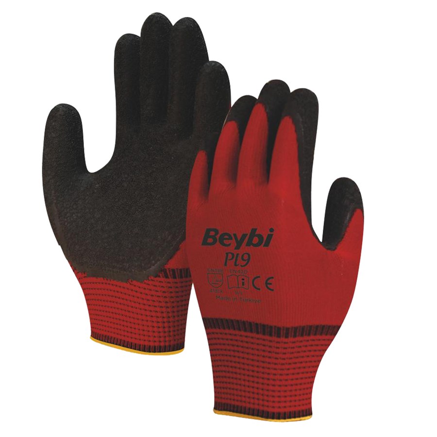 ELDİVEN BEYBİ NİTRİL TIRTIKLI KIRM-SİYAH PL9 10 NO